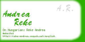 andrea reke business card